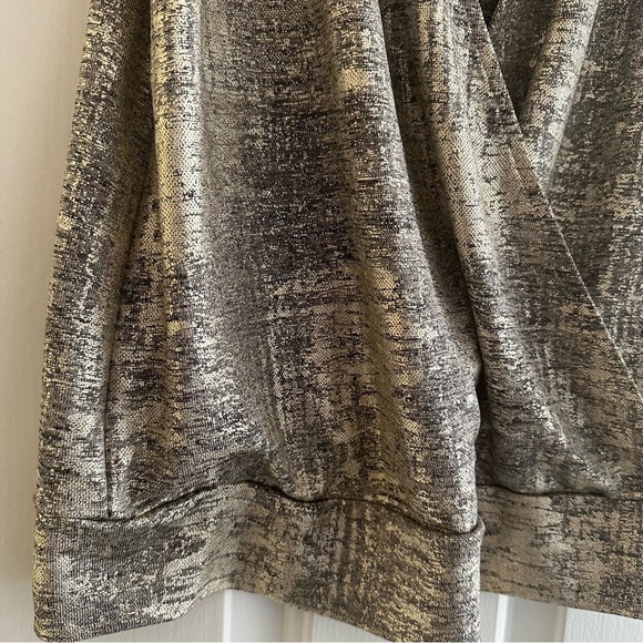 Anthropologie Metallic Gold Sabrina Shimmer Sleeveless Wrap Surplice Blouse Top - Picture 4 of 8